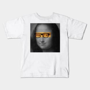 Mona Lisa with glasses Kids T-Shirt